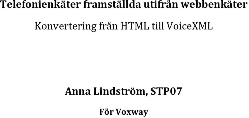 Konvertering från HTML till