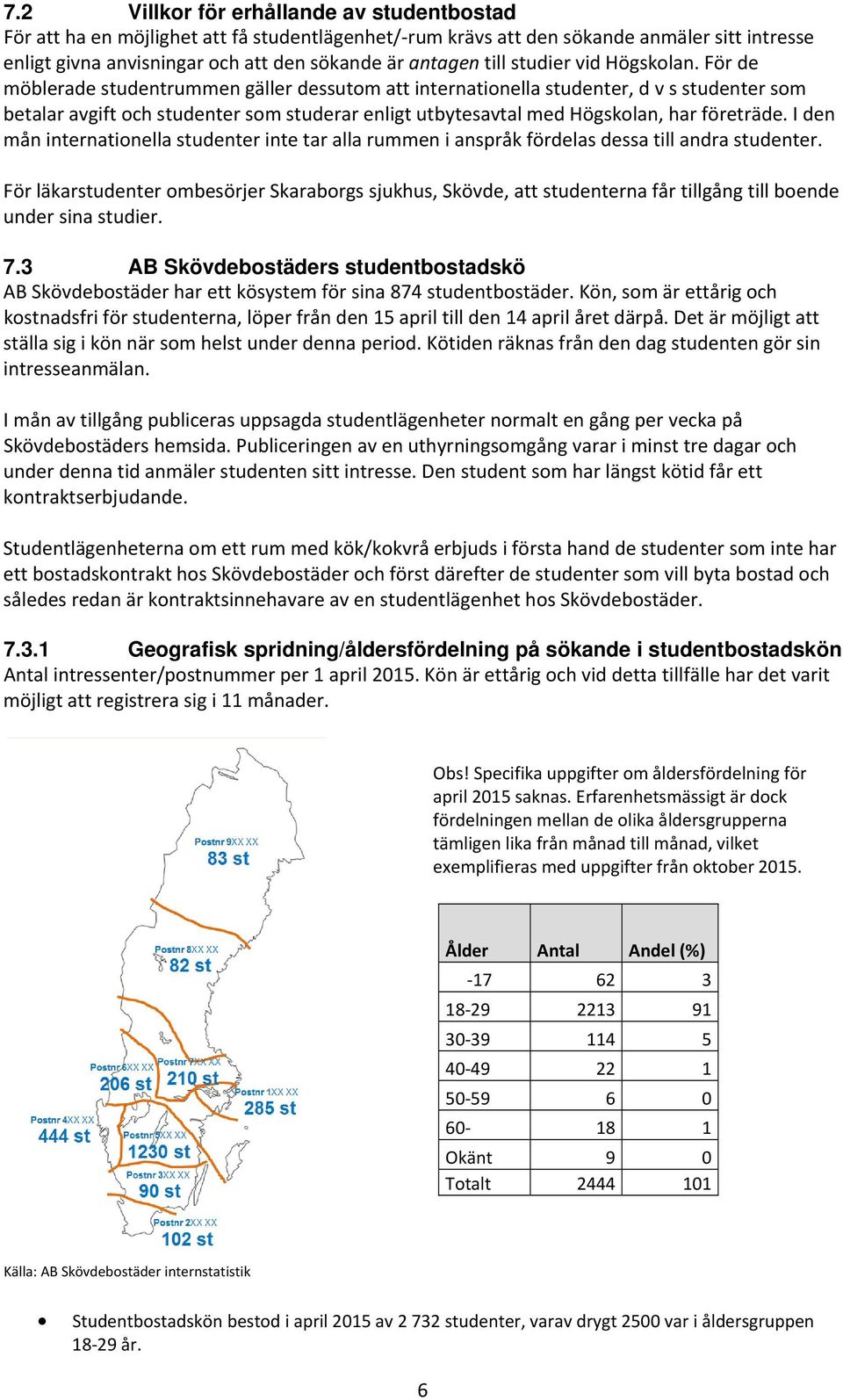 För de möblerade studentrummen gäller dessutom att internationella studenter, d v s studenter som betalar avgift och studenter som studerar enligt utbytesavtal med Högskolan, har företräde.