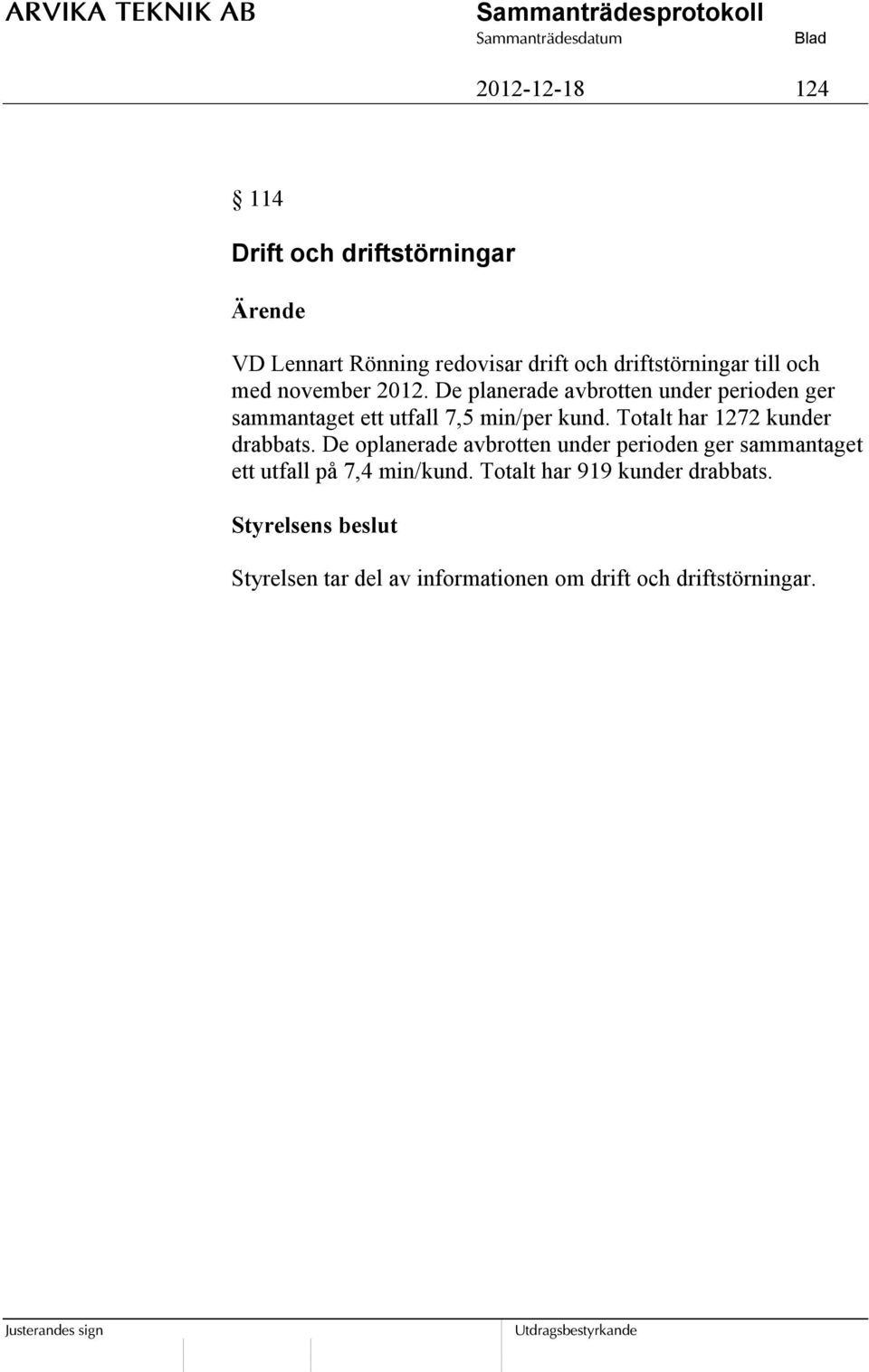 Totalt har 1272 kunder drabbats.