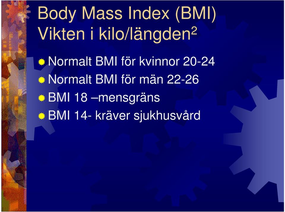 kvinnor 20-24 Normalt BMI för män