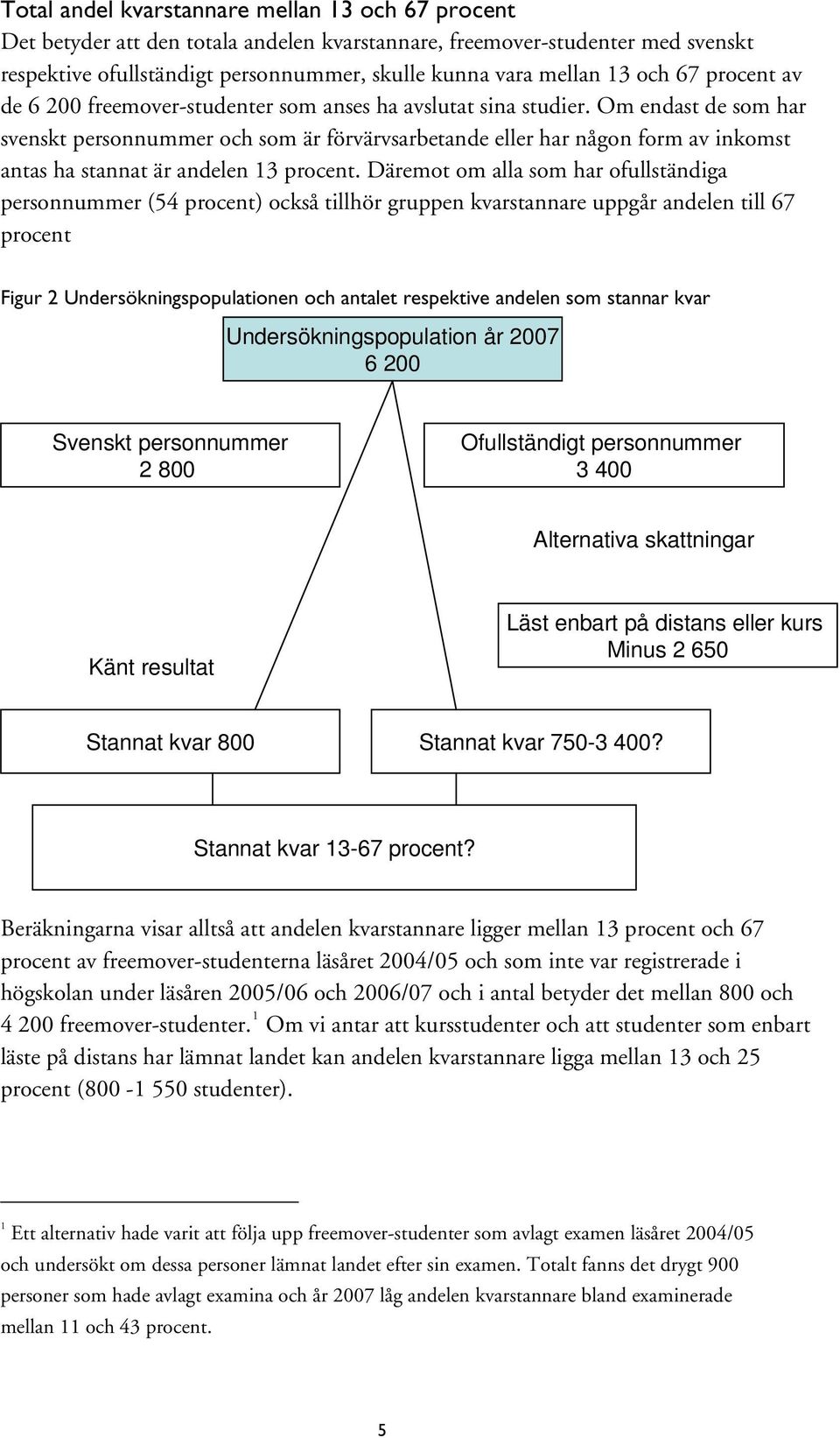 Om endast de som har svenskt personnummer och som är förvärvsarbetande eller har någon form av inkomst antas ha stannat är andelen 13 procent.