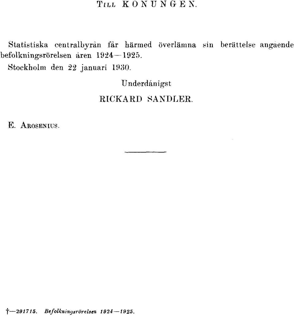 berättelse angående befölkningsrörelsen åren 1924 1925.