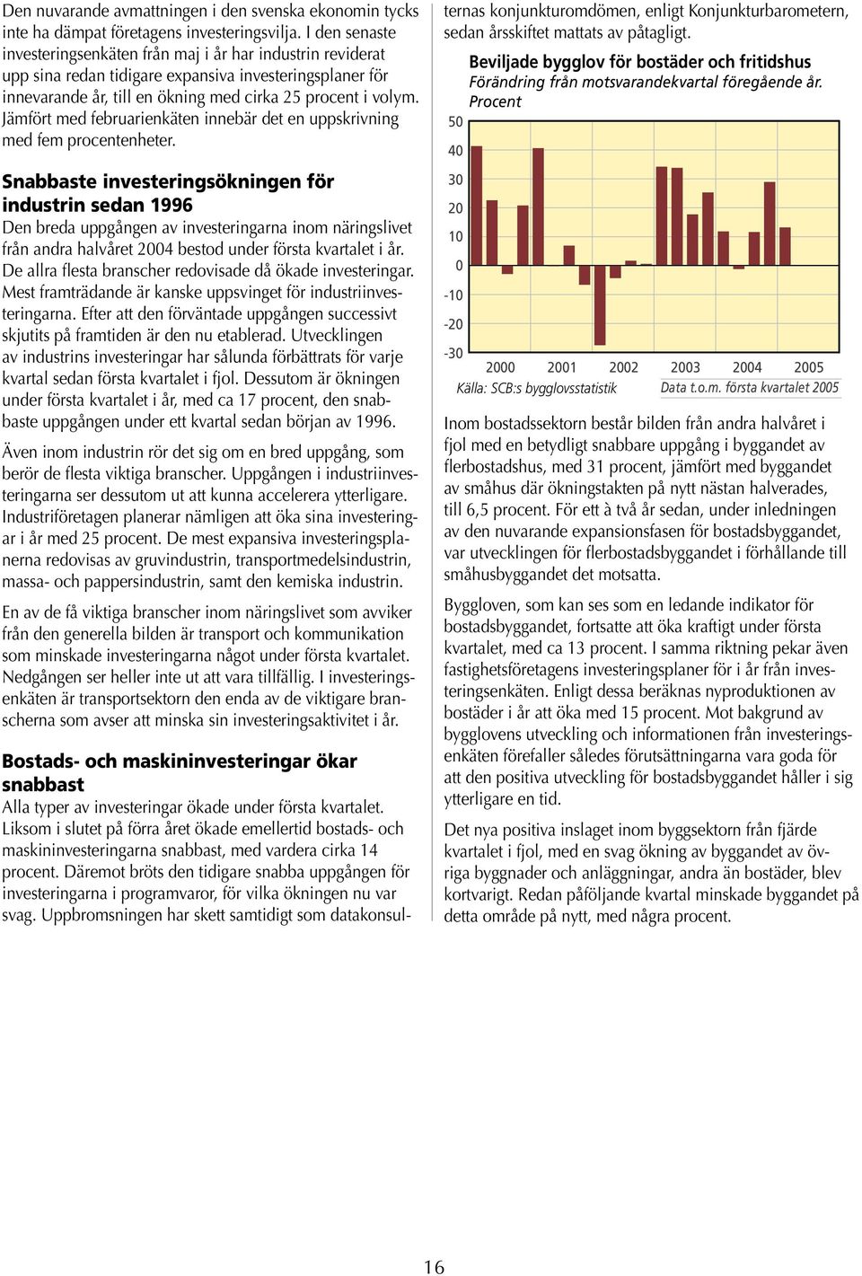 Jämfört med februarienkäten innebär det en uppskrivning med fem procentenheter.