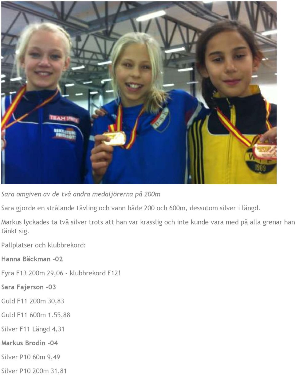 Markus lyckades ta två silver trots att han var krasslig och inte kunde vara med på alla grenar han tänkt sig.