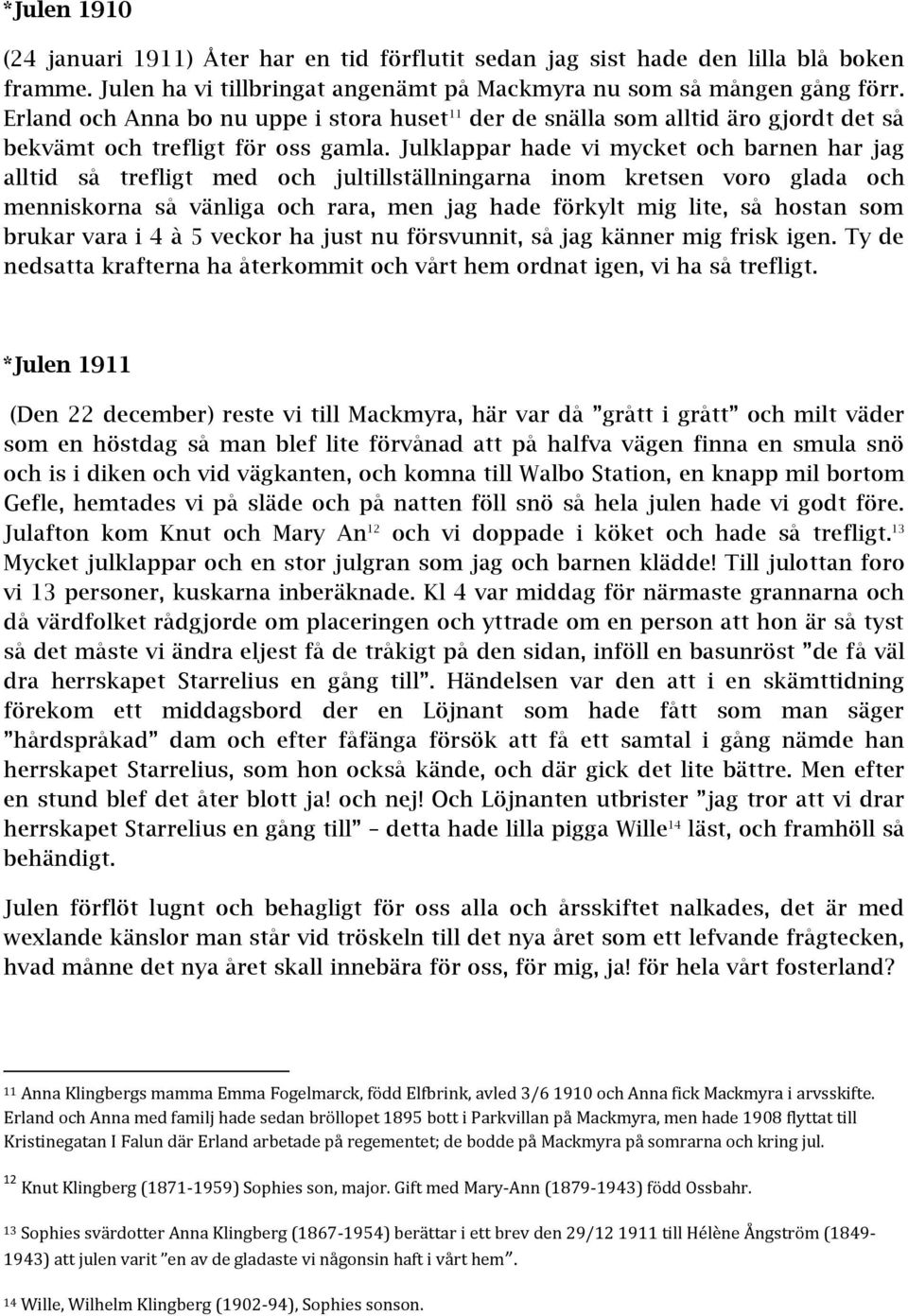 Julklappar hade vi mycket och barnen har jag alltid så trefligt med och jultillställningarna inom kretsen voro glada och menniskorna så vänliga och rara, men jag hade förkylt mig lite, så hostan som