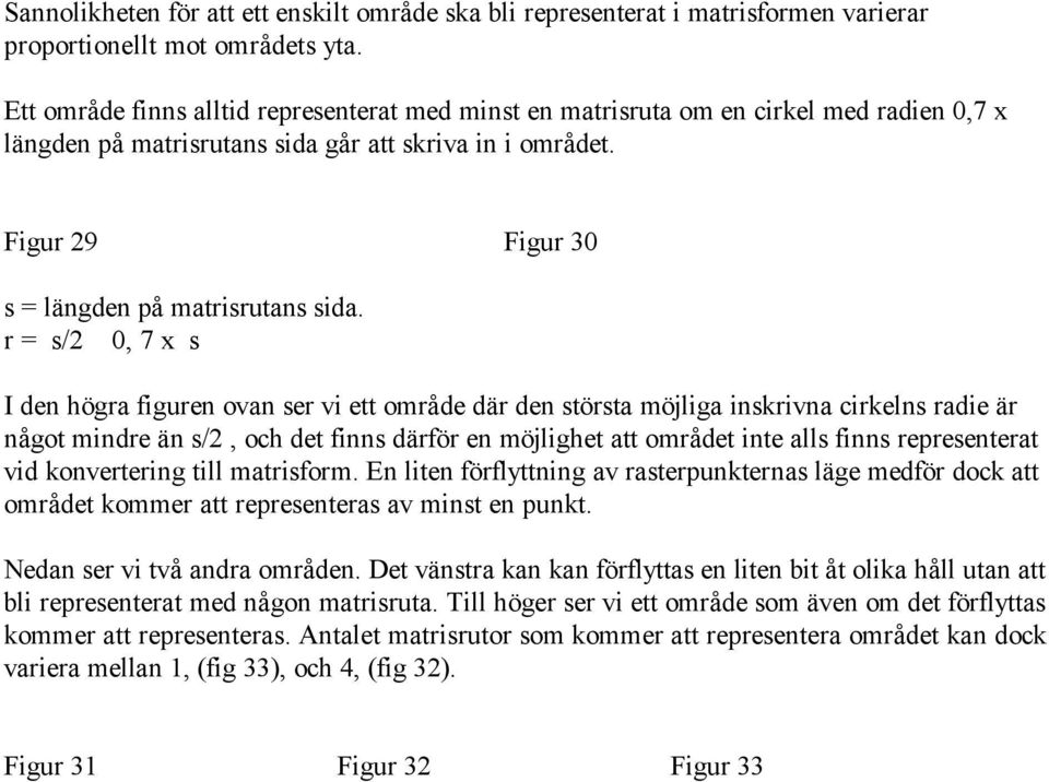 Figur 29 Figur 30 s = längden på matrisrutans sida.