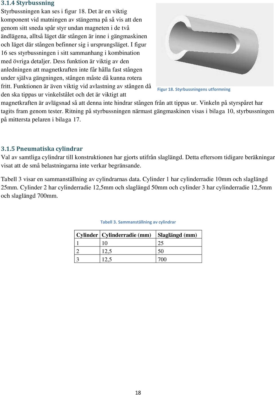 stången befinner sig i ursprungsläget. I figur 16 ses styrbussningen i sitt sammanhang i kombination med övriga detaljer.