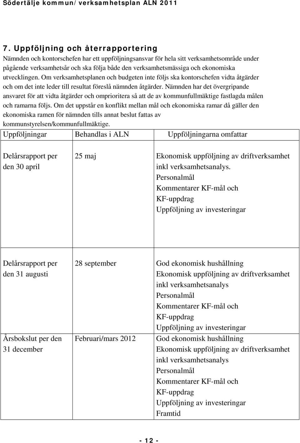 Nämnden har det övergripande ansvaret för att vidta åtgärder och omprioritera så att de av kommunfullmäktige fastlagda målen och ramarna följs.