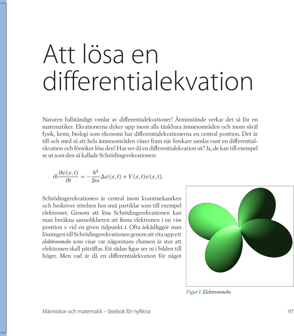 Det är till och med så att hela ämnesområden växer fram när forskare samlas runt en differentialekvation och försöker lösa den! Hur ser då en differentialekvation ut?