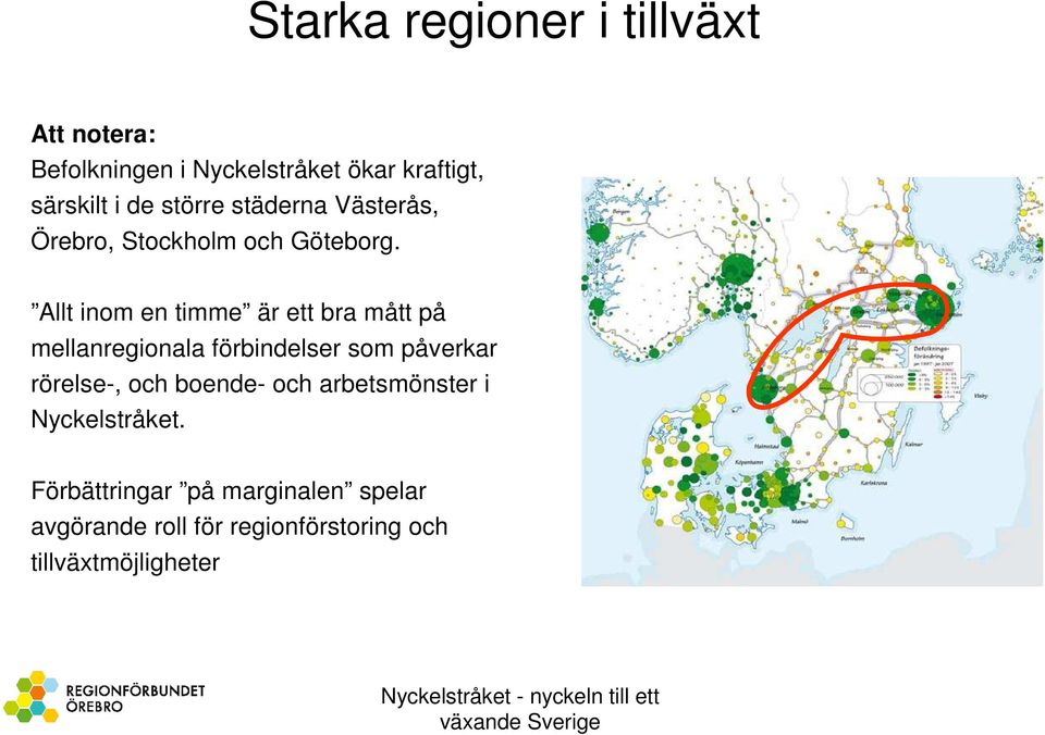 Allt inom en timme är ett bra mått på mellanregionala förbindelser som påverkar rörelse-, och