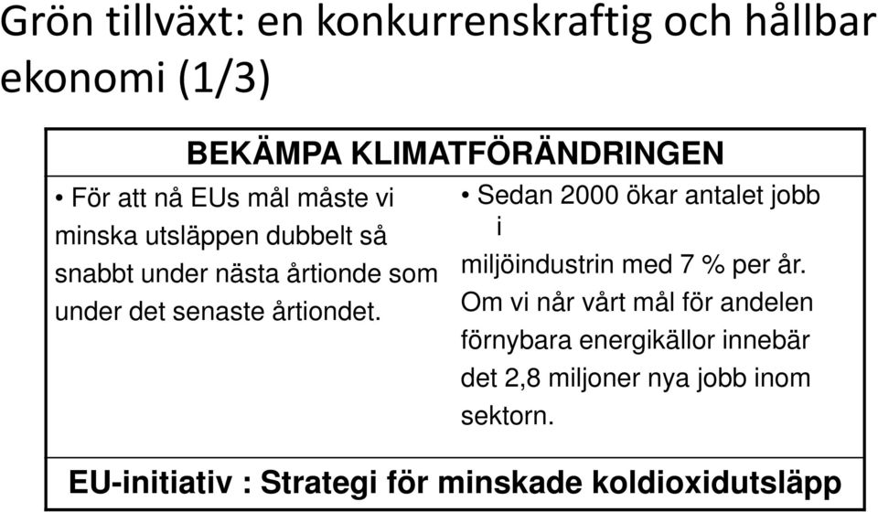 Sedan 2000 ökar antalet jobb i miljöindustrin med 7 % per år.