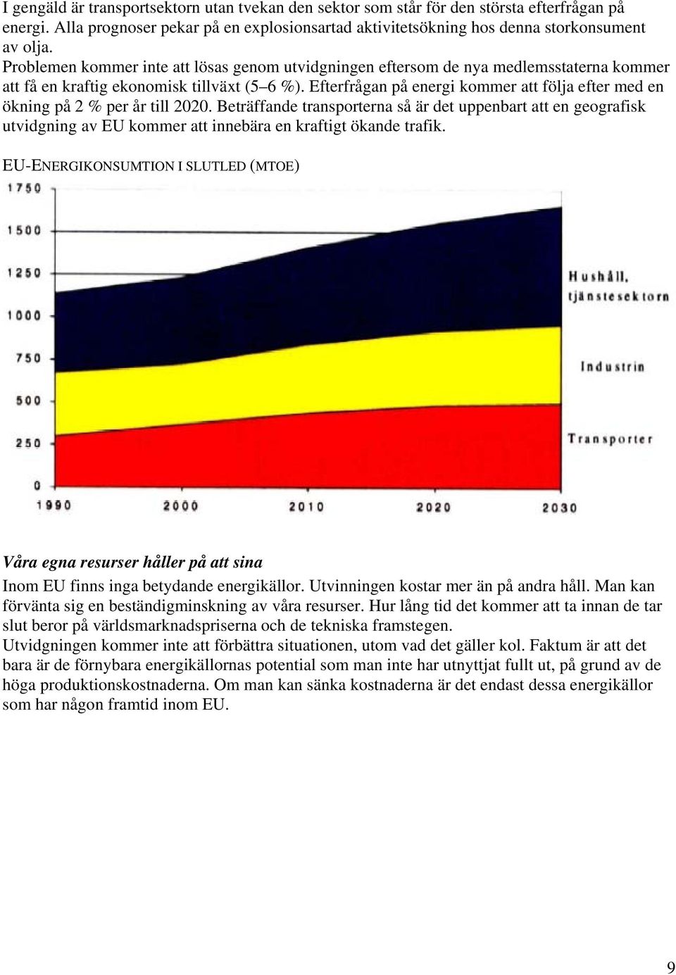 Efterfrågan på energi kommer att följa efter med en ökning på 2 % per år till 2020.