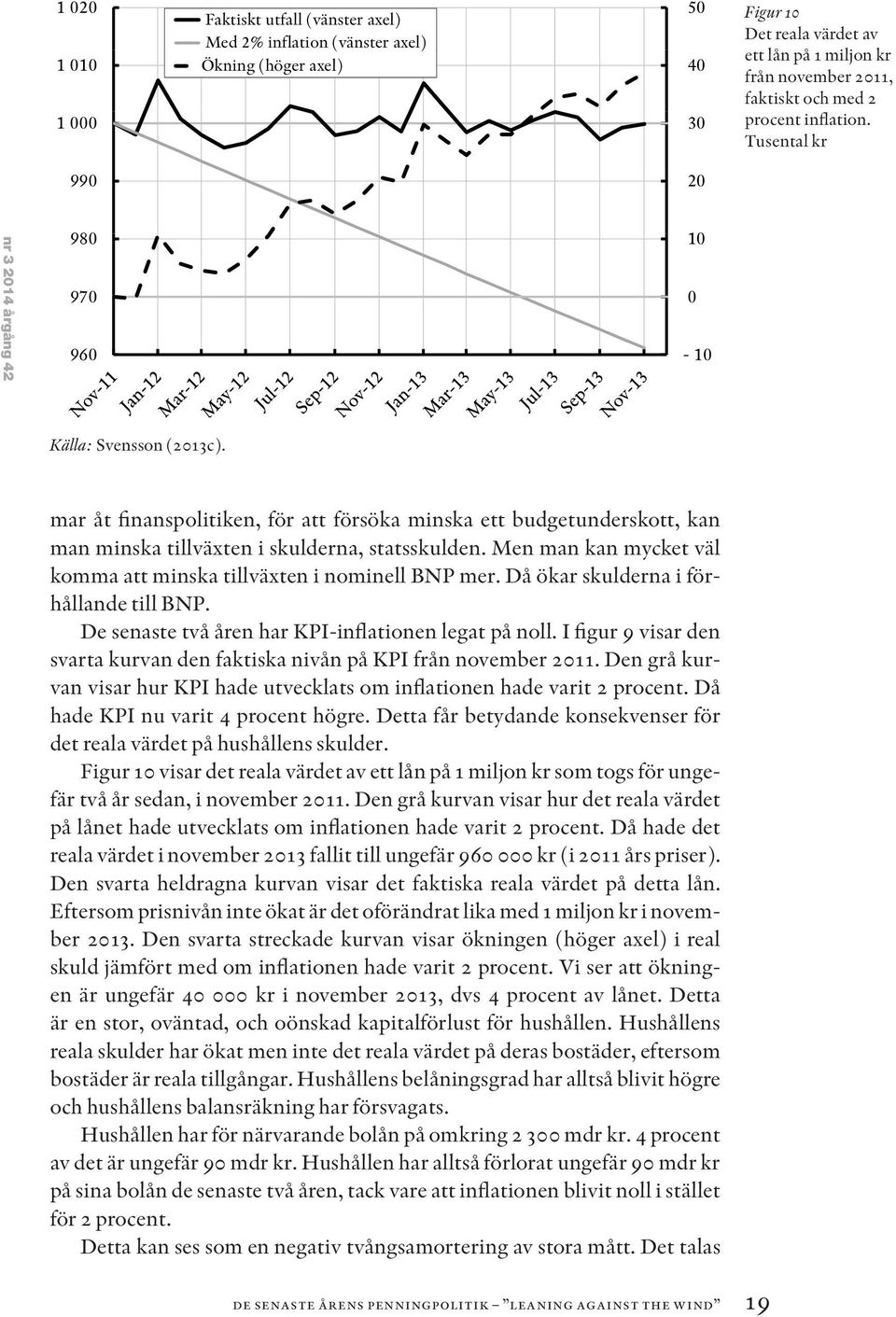 Men man kan mycket väl komma att minska tillväxten i nominell BNP mer. Då ökar skulderna i förhållande till BNP. De senaste två åren har KPI-inflationen legat på noll.