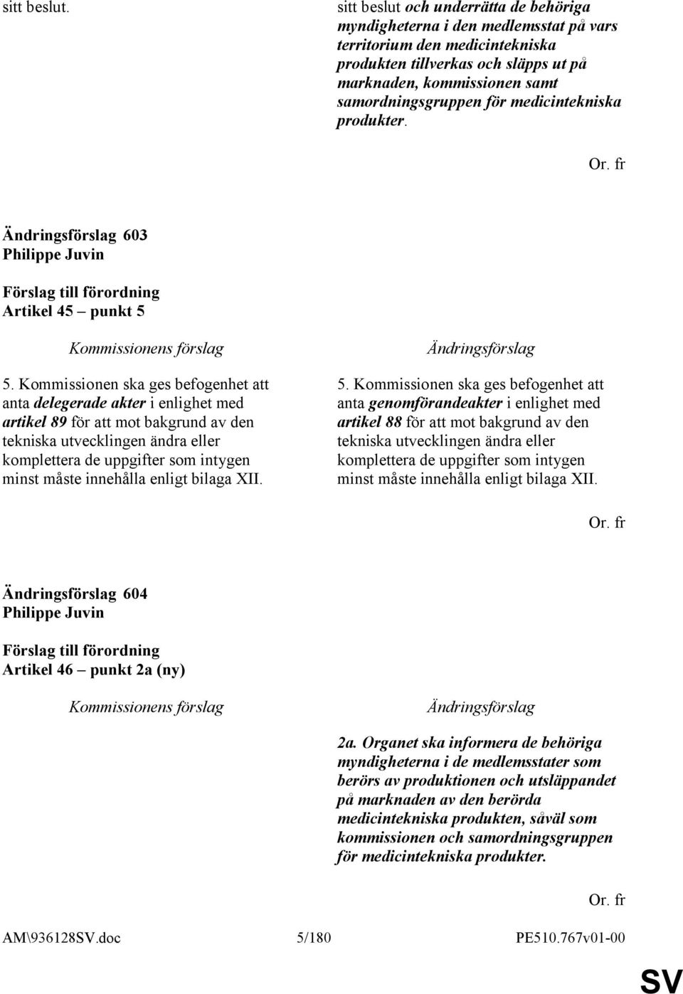 för medicintekniska produkter. Or. fr 603 Philippe Juvin Artikel 45 punkt 5 5.