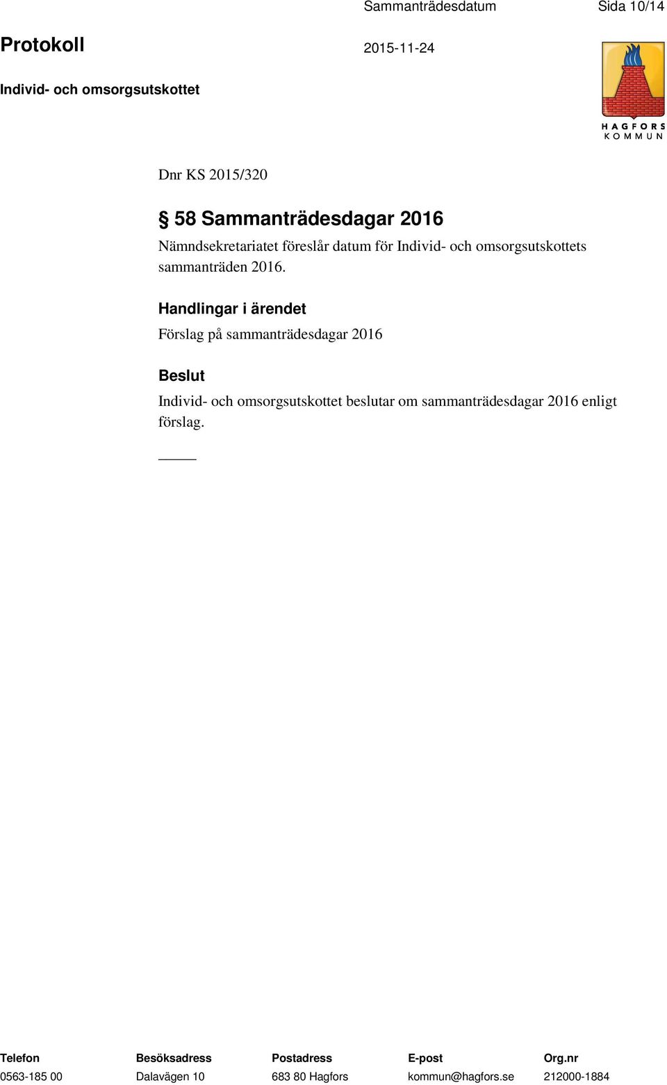 s sammanträden 2016.