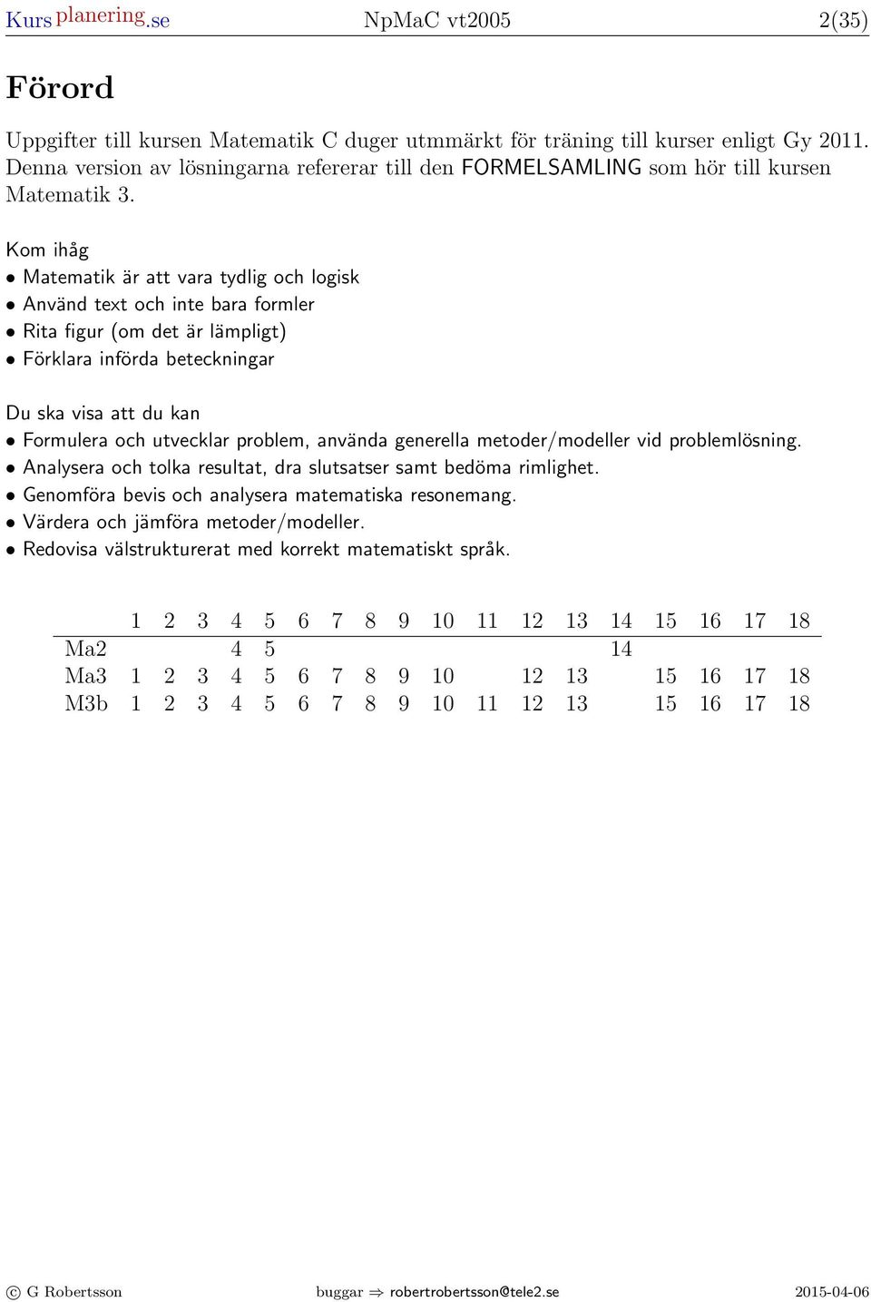 Kom ihåg Mtemtik är tt vr tdlig och logisk Använd tet och inte br formler Rit figur (om det är lämpligt) Förklr införd beteckningr Du sk vis tt du kn Formuler och utvecklr problem, nvänd