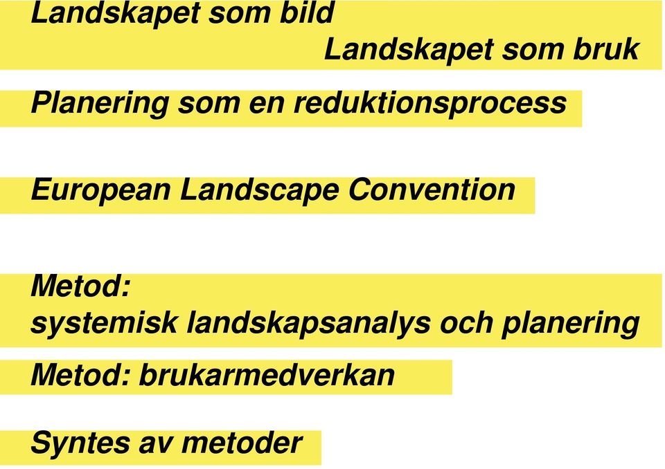 Landscape Convention Metod: systemisk