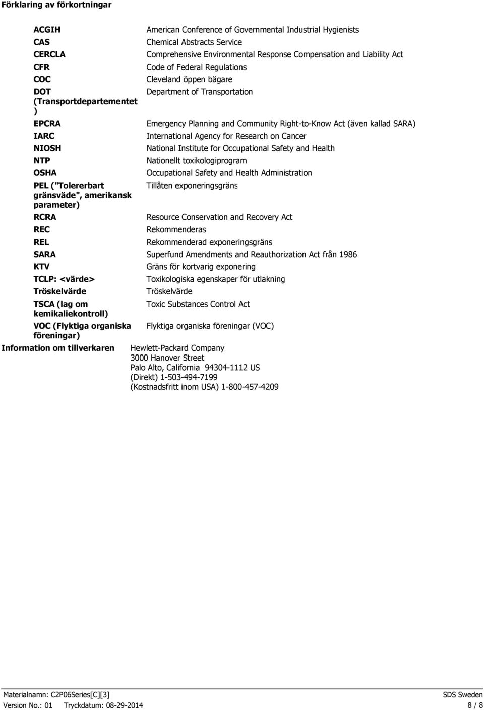 Comprehensive Environmental Response Compensation and Liability Act Code of Federal Regulations Cleveland öppen bägare Department of Transportation Emergency Planning and Community RighttoKnow Act