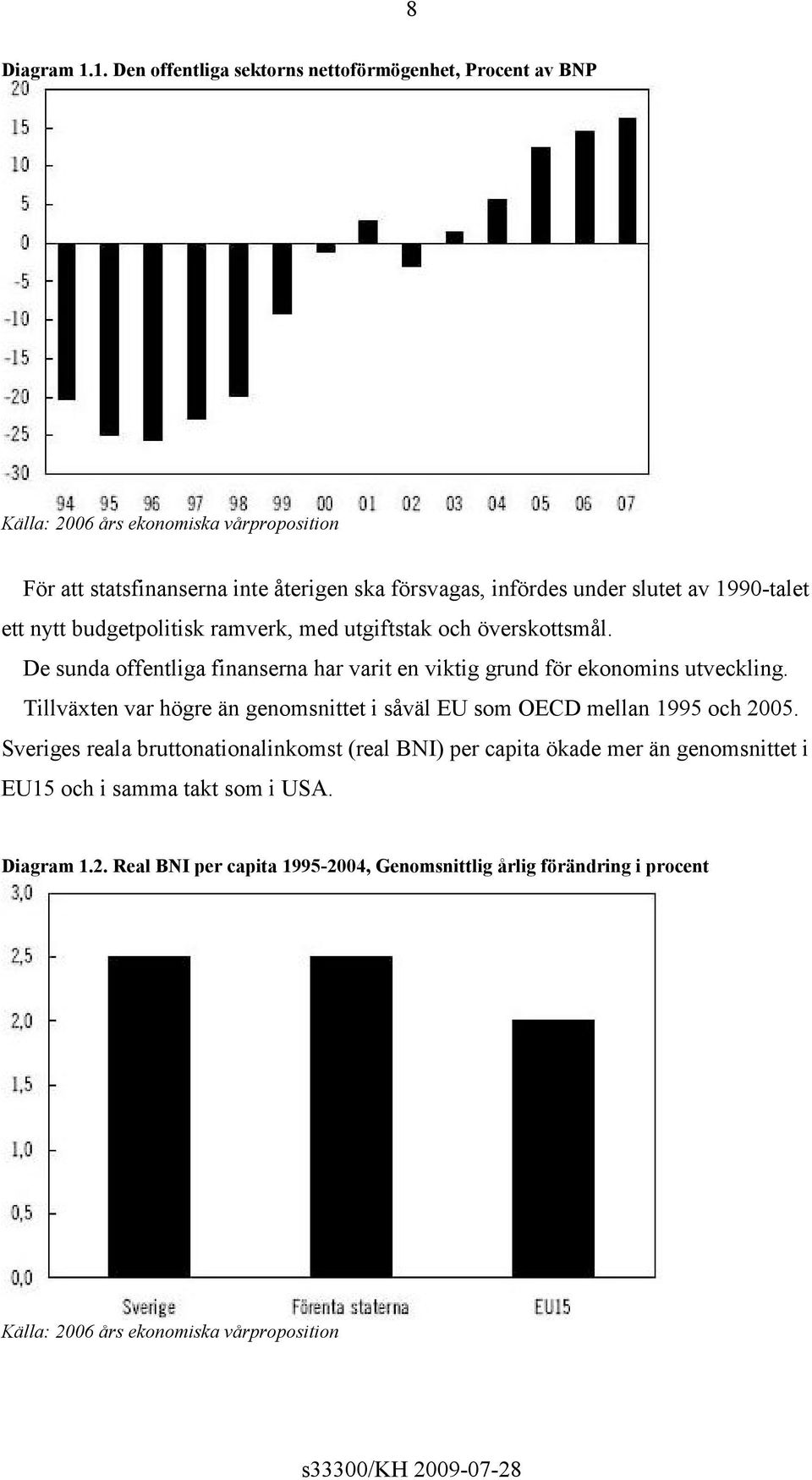 slutet av 1990-talet ett nytt budgetpolitisk ramverk, med utgiftstak och överskottsmål. De sunda offentliga finanserna har varit en viktig grund för ekonomins utveckling.