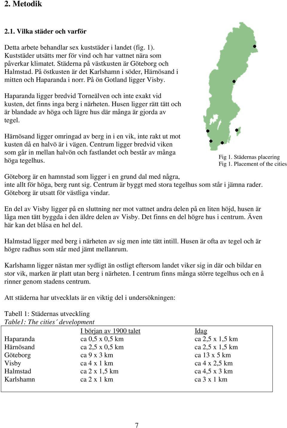 Haparanda ligger bredvid Torneälven och inte exakt vid kusten, det finns inga berg i närheten. Husen ligger rätt tätt och är blandade av höga och lägre hus där många är gjorda av tegel.
