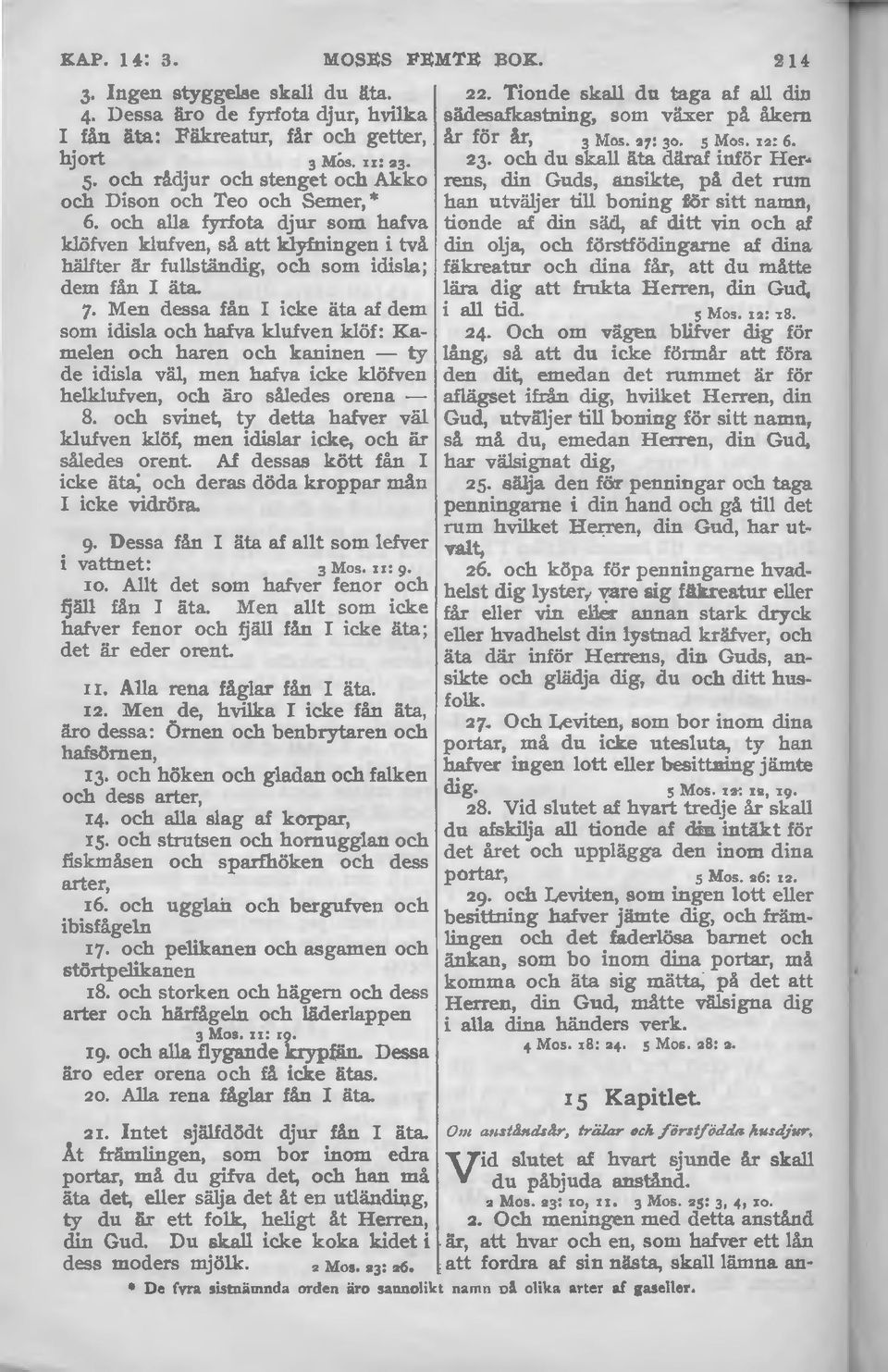 7 Men dessa fån I icke äta af dem som idisla och hafva klufven klöf: Kamelen och haren och kaninen - ty de idisla väl, men hafva icke klöfven helklufven, och äro således orena - 8.