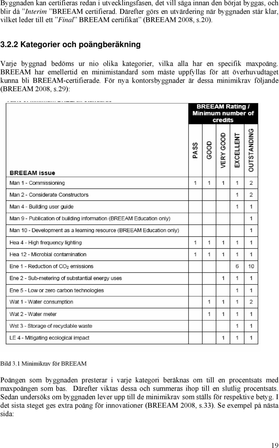 08, s.20). 3.2.2 Kategorier och poängberäkning Varje byggnad bedöms ur nio olika kategorier, vilka alla har en specifik maxpoäng.