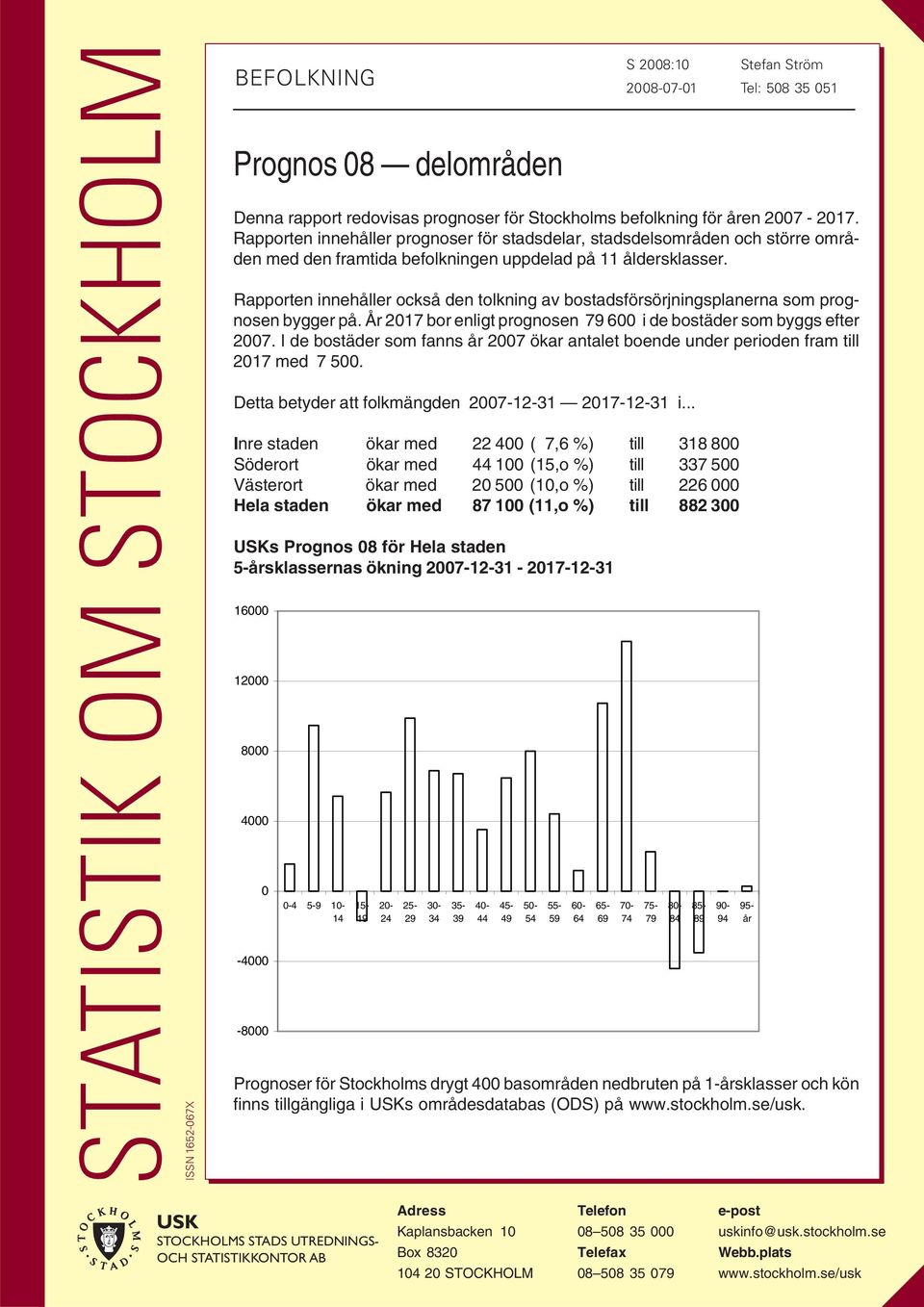 Rapporten innehåller också den tolkning av bostadsförsörjningsplanerna som prognosen bygger på. År 2017 bor enligt prognosen 79 600 i de bostäder som byggs efter 2007.