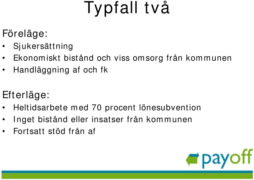 Efterläge: Heltidsarbete med 70 procent lönesubvention