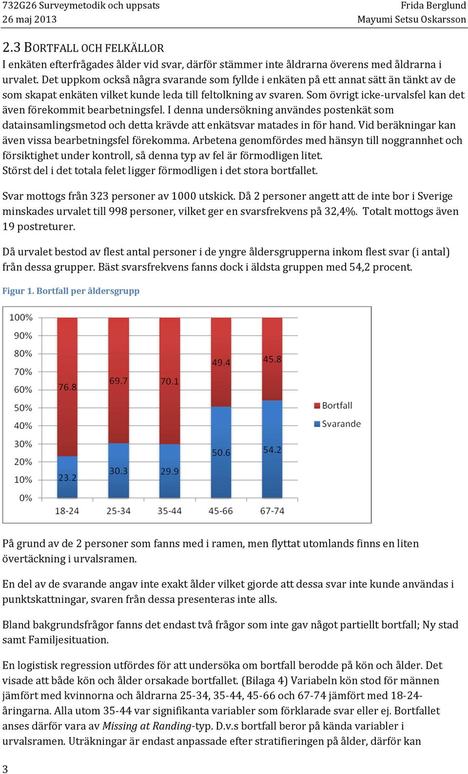 Som övrigt icke-urvalsfel kan det även förekommit bearbetningsfel. I denna undersökning användes postenkät som datainsamlingsmetod och detta krävde att enkätsvar matades in för hand.