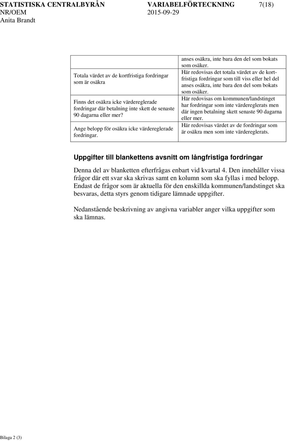 Här redovisas det totala värdet av de kortfristiga fordringar som till viss eller hel del anses osäkra, inte bara den del som bokats som osäker.