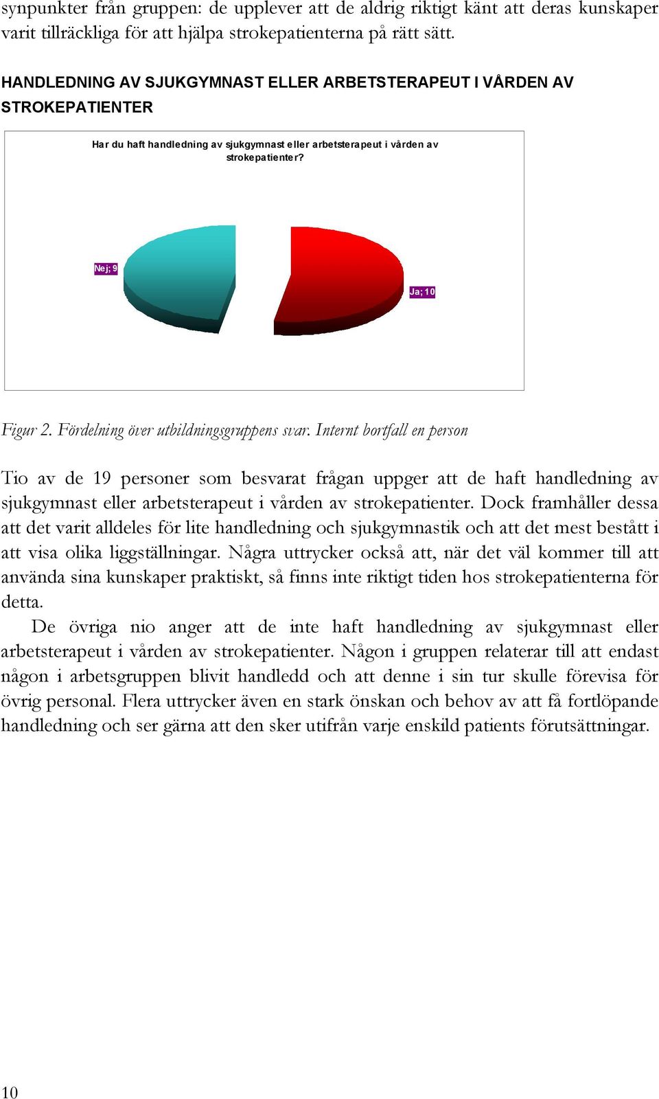 Fördelning över utbildningsgruppens svar.