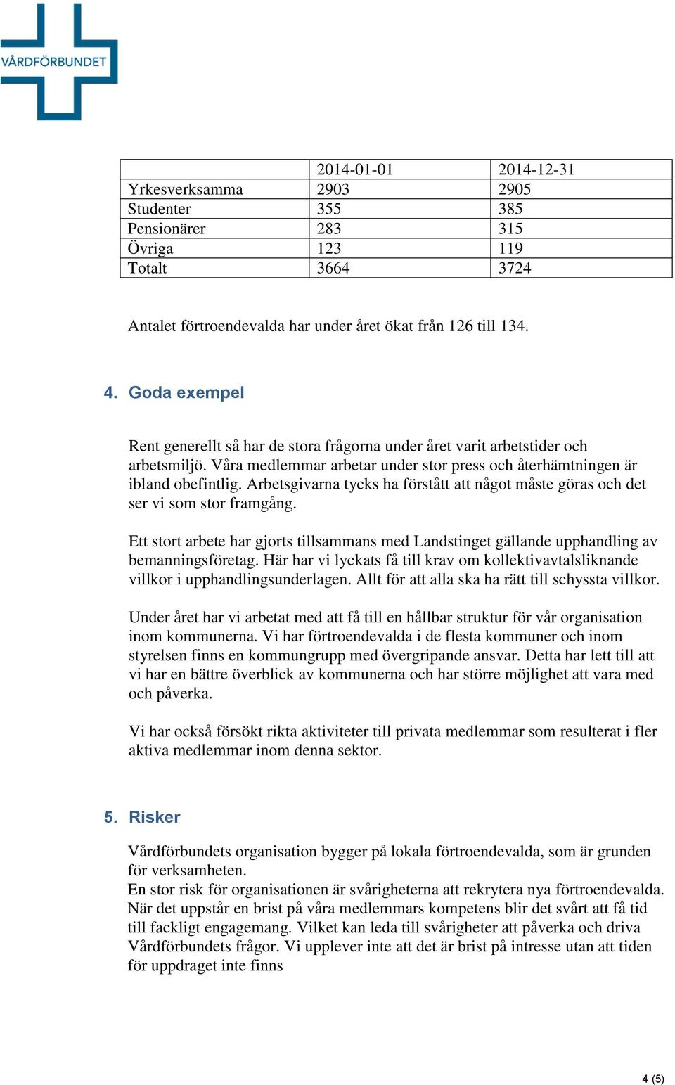 Arbetsgivarna tycks ha förstått att något måste göras och det ser vi som stor framgång. Ett stort arbete har gjorts tillsammans med Landstinget gällande upphandling av bemanningsföretag.