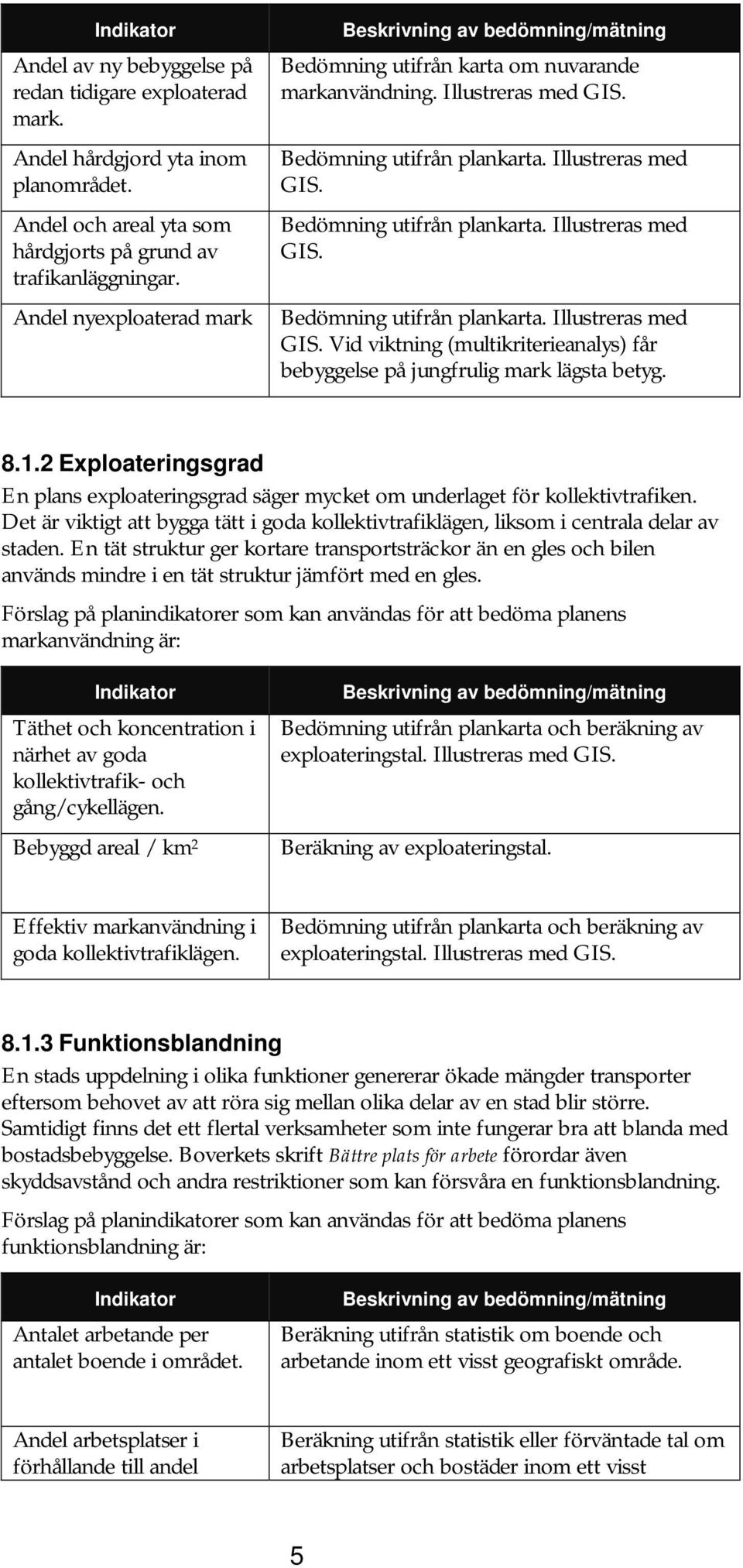 2 Exploateringsgrad En plans exploateringsgrad säger mycket om underlaget för kollektivtrafiken. Det är viktigt att bygga tätt i goda kollektivtrafiklägen, liksom i centrala delar av staden.