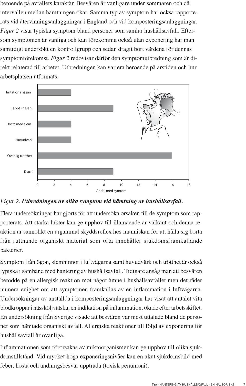 Eftersom symptomen är vanliga och kan förekomma också utan exponering har man samtidigt undersökt en kontrollgrupp och sedan dragit bort värdena för dennas symptomförekomst.