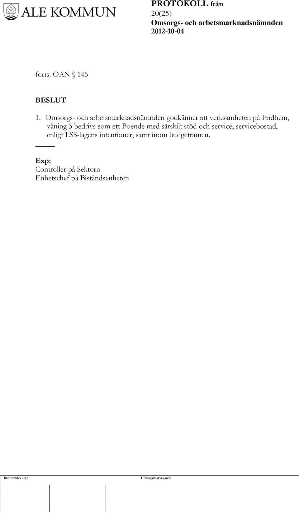 ett Boende med särskilt stöd och service, servicebostad,