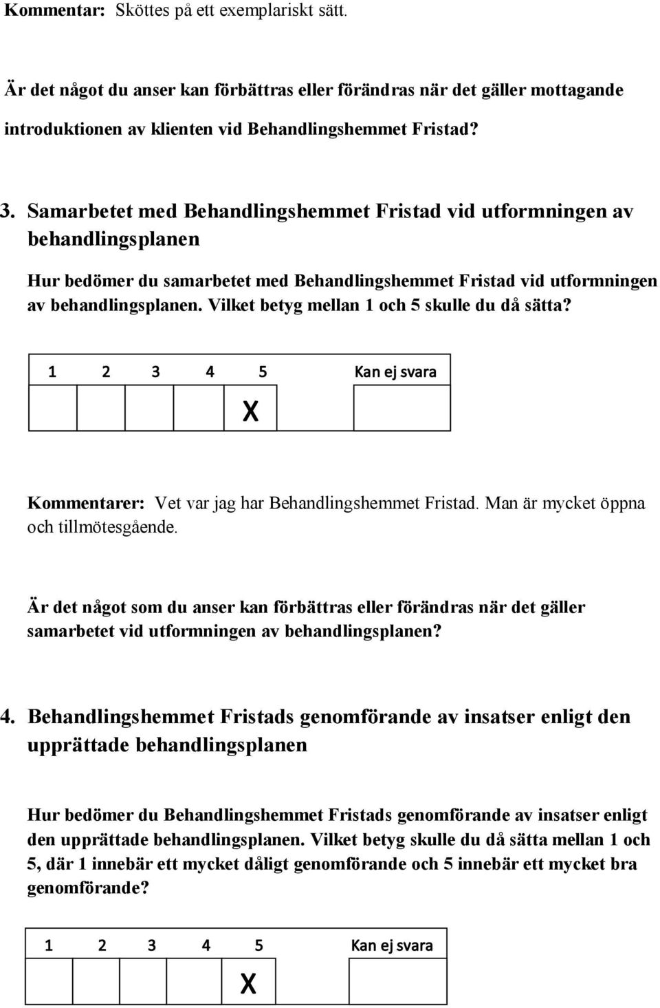 Vilket betyg mellan 1 och 5 skulle du då sätta? Vet var jag har Behandlingshemmet Fristad. Man är mycket öppna och tillmötesgående.