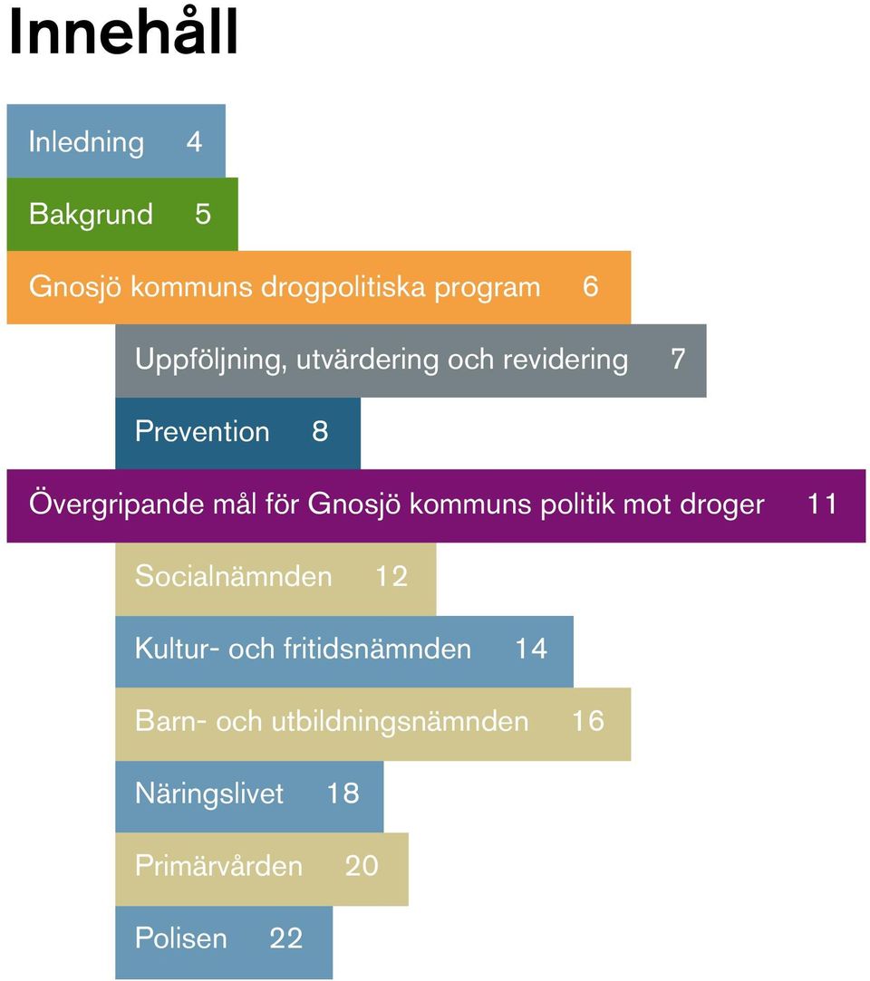 Gnosjö kommuns politik mot droger 11 Socialnämnden 12 Kultur- och