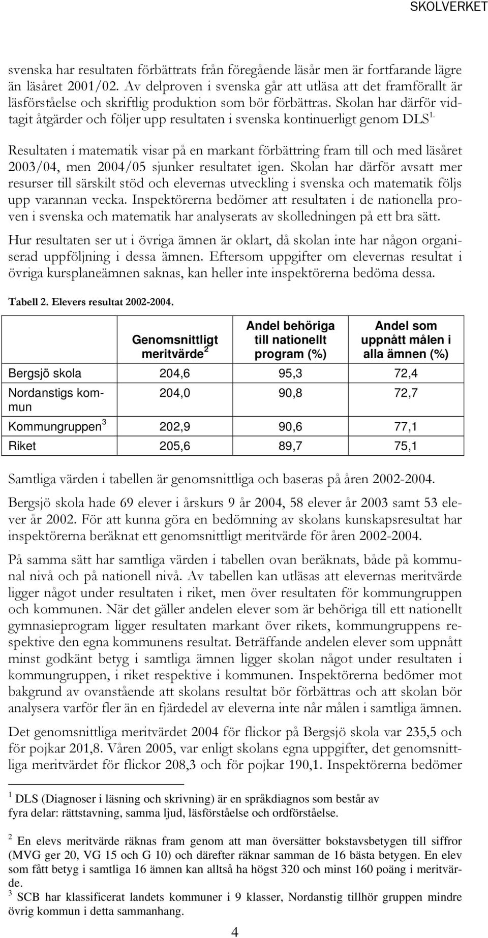 Skolan har därför vidtagit åtgärder och följer upp resultaten i svenska kontinuerligt genom DLS 1.