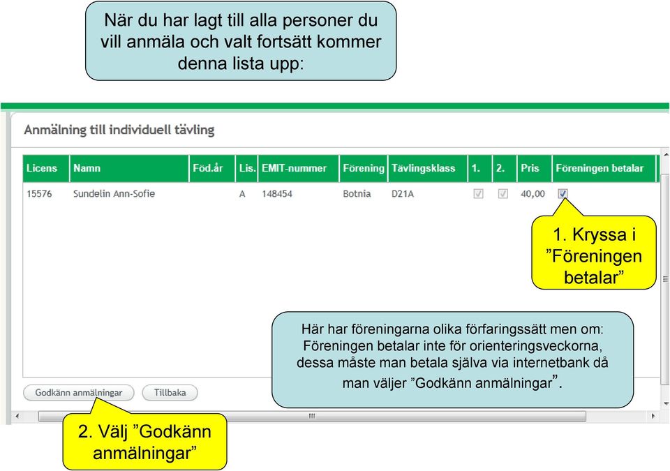 Kryssa i Föreningen betalar Här har föreningarna olika förfaringssätt men om: