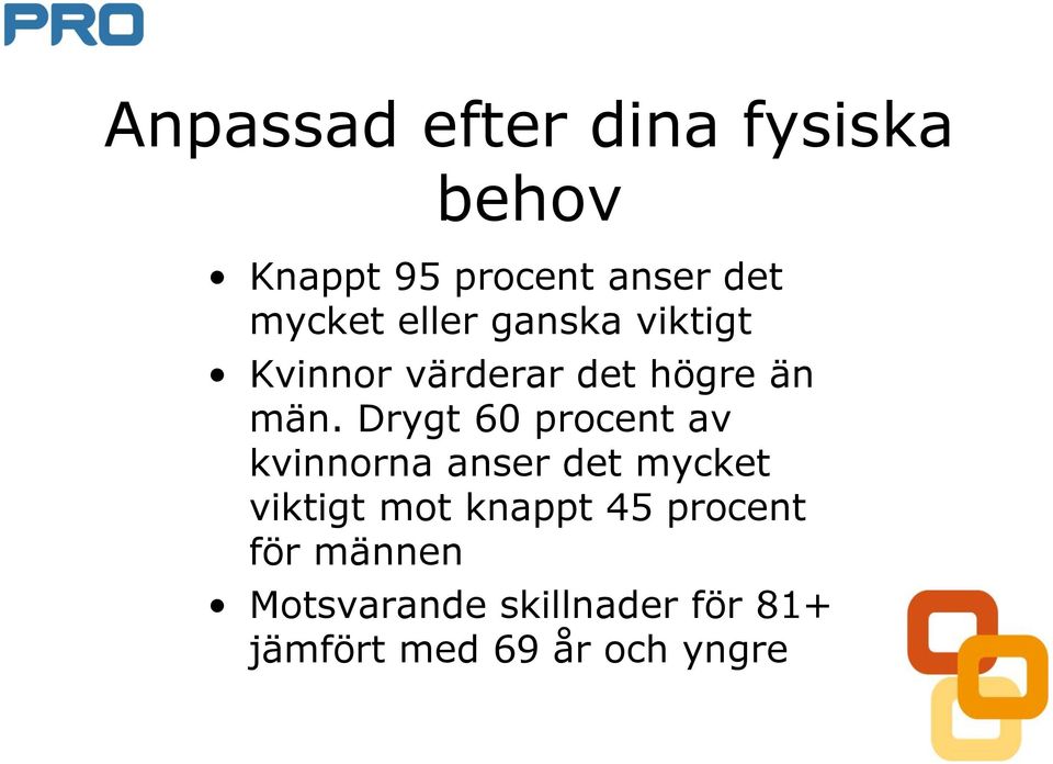 Drygt 60 procent av kvinnorna anser det mycket viktigt mot knappt