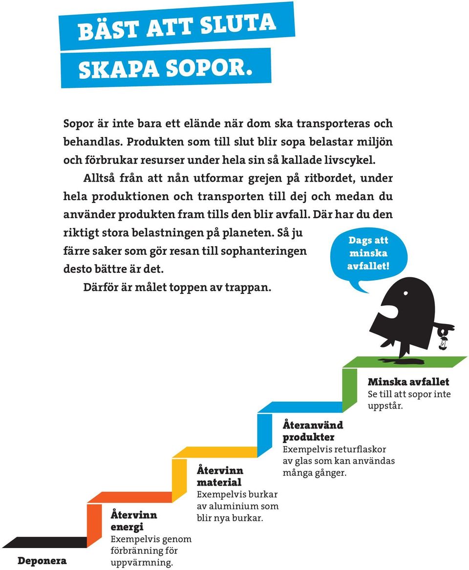 Alltså från att nån utformar grejen på ritbordet, under hela produktionen och transporten till dej och medan du använder produkten fram tills den blir avfall.