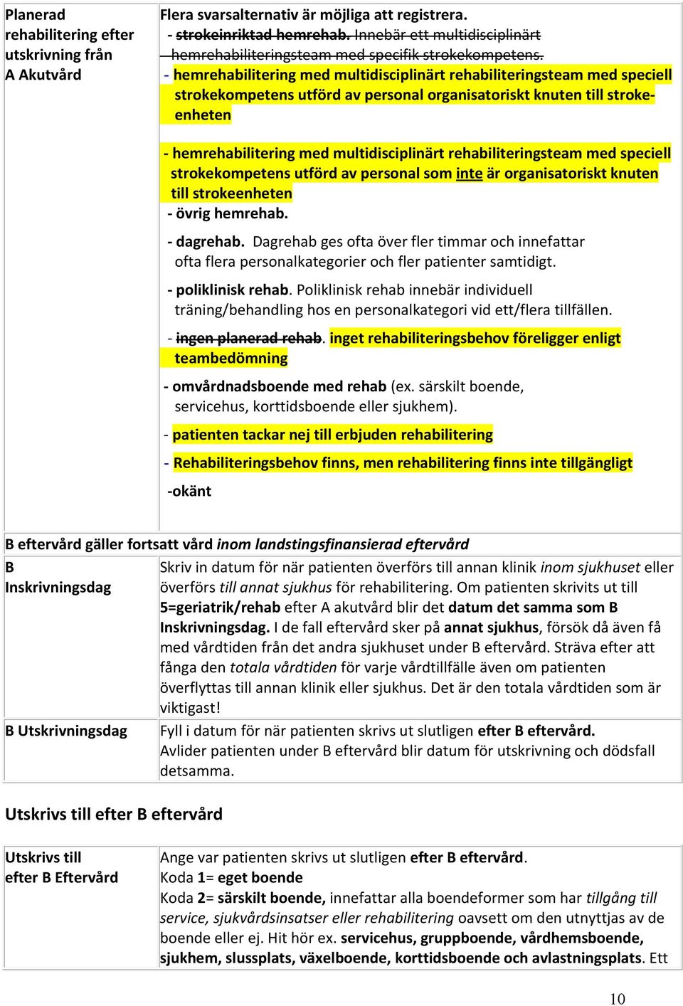 - hemrehabilitering med multidisciplinärt rehabiliteringsteam med speciell strokekompetens utförd av personal organisatoriskt knuten till strokeenheten - hemrehabilitering med multidisciplinärt