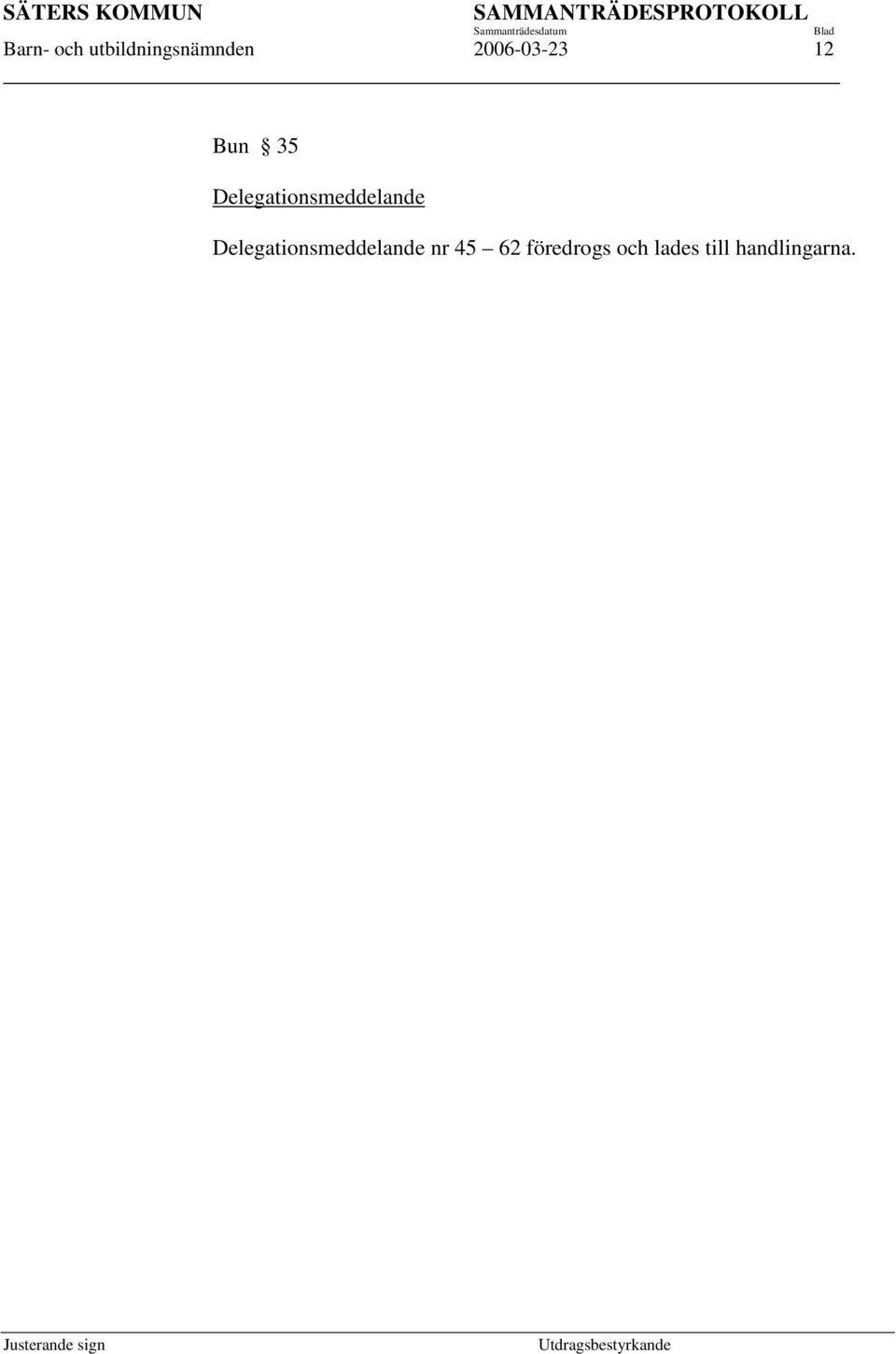 Delegationsmeddelande