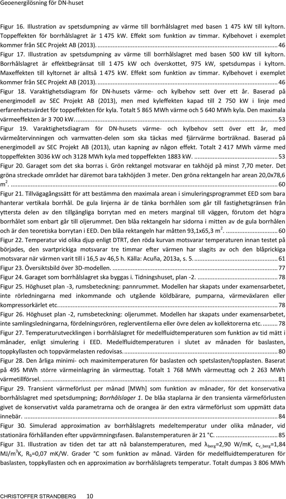 Borrhålslagret är effektbegränsat till 1 475 kw och överskottet, 975 kw, spetsdumpas i kyltorn. Maxeffekten till kyltornet är alltså 1 475 kw. Effekt som funktion av timmar.