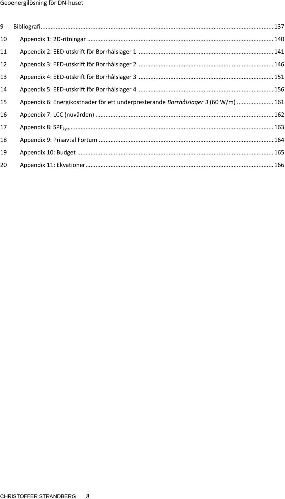 .. 151 14 Appendix 5: EED-utskrift för Borrhålslager 4.
