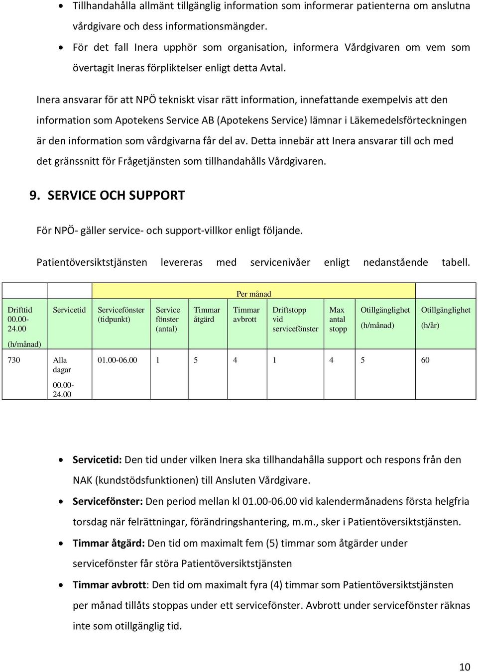 Inera ansvarar för att NPÖ tekniskt visar rätt information, innefattande exempelvis att den information som Apotekens Service AB (Apotekens Service) lämnar i Läkemedelsförteckningen är den
