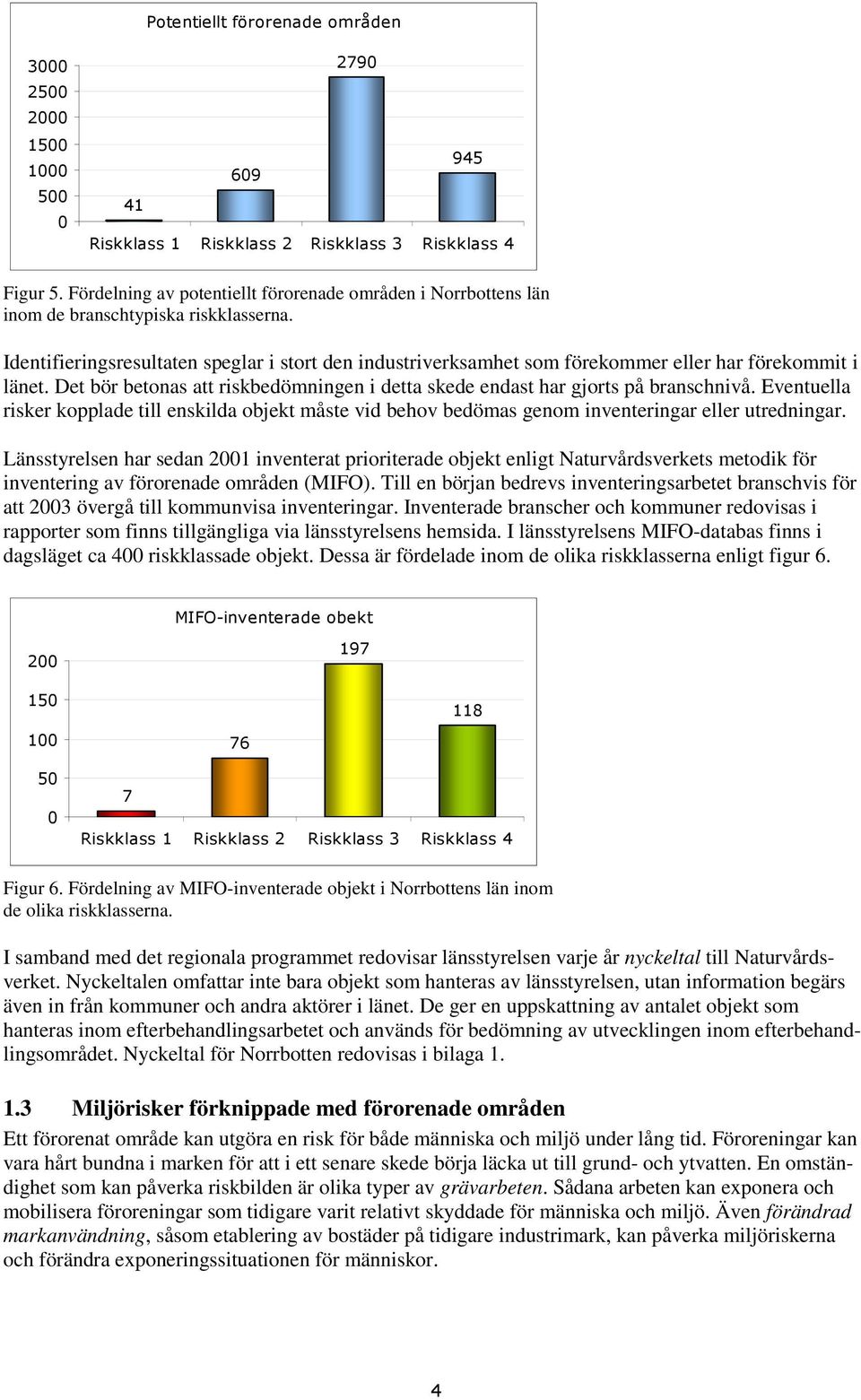 Identifieringsresultaten speglar i stort den industriverksamhet som förekommer eller har förekommit i länet. Det bör betonas att riskbedömningen i detta skede endast har gjorts på branschnivå.