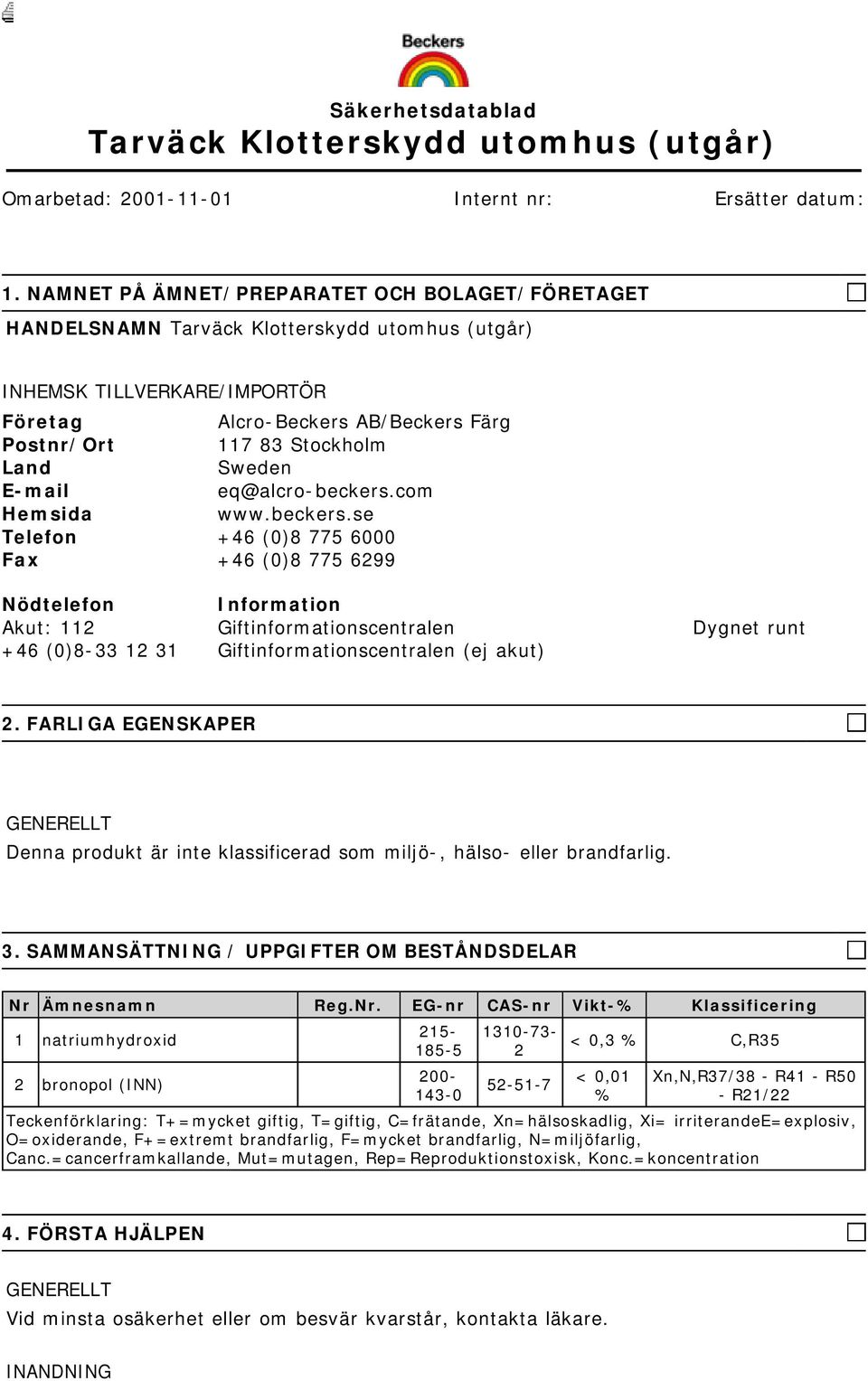 Sweden E-mail eq@alcro-beckers.