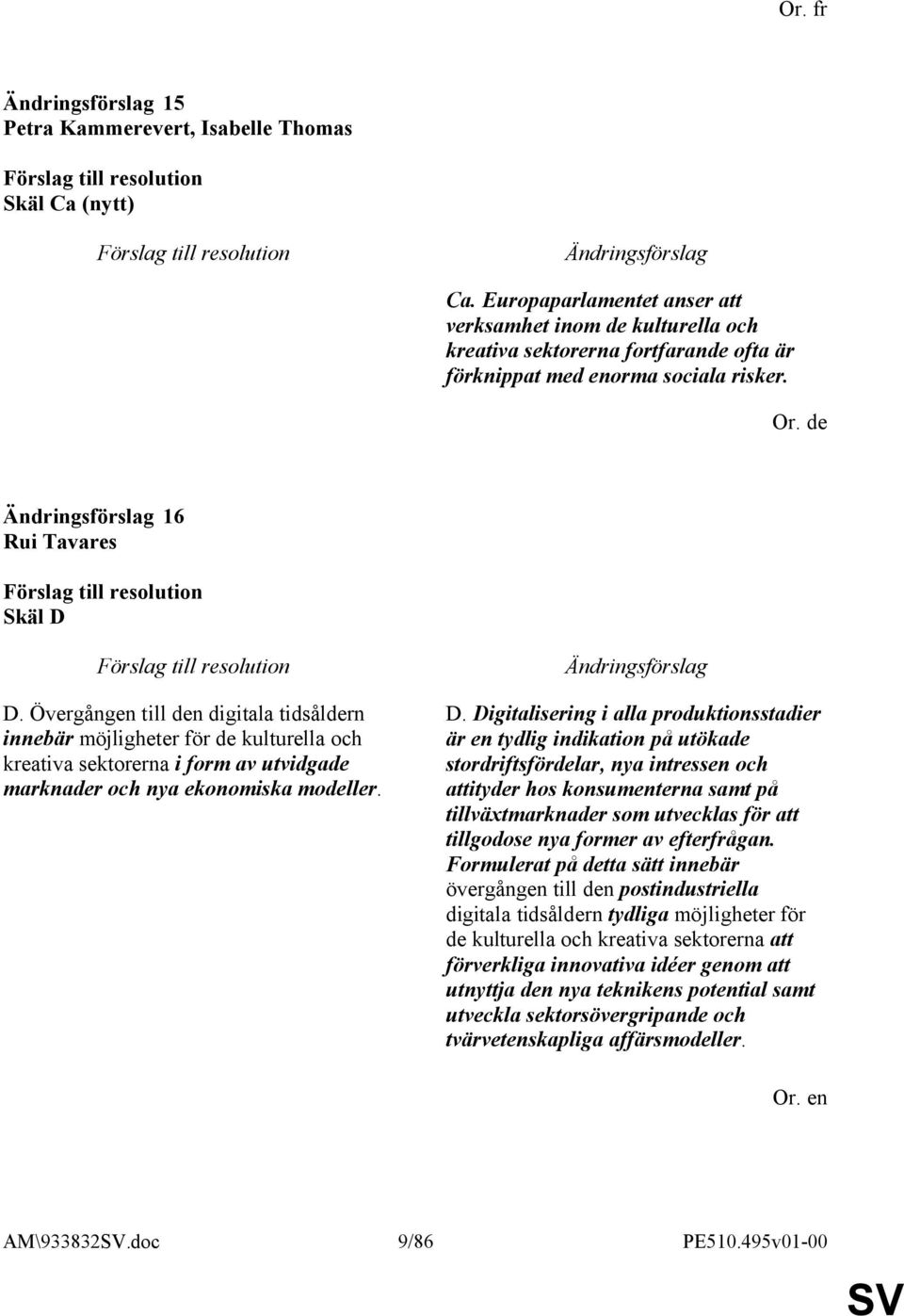 D. Övergången till den digitala tidsåldern innebär möjligheter för de kulturella och kreativa sektorerna i form av utvidgade marknader och nya ekonomiska modeller. D.