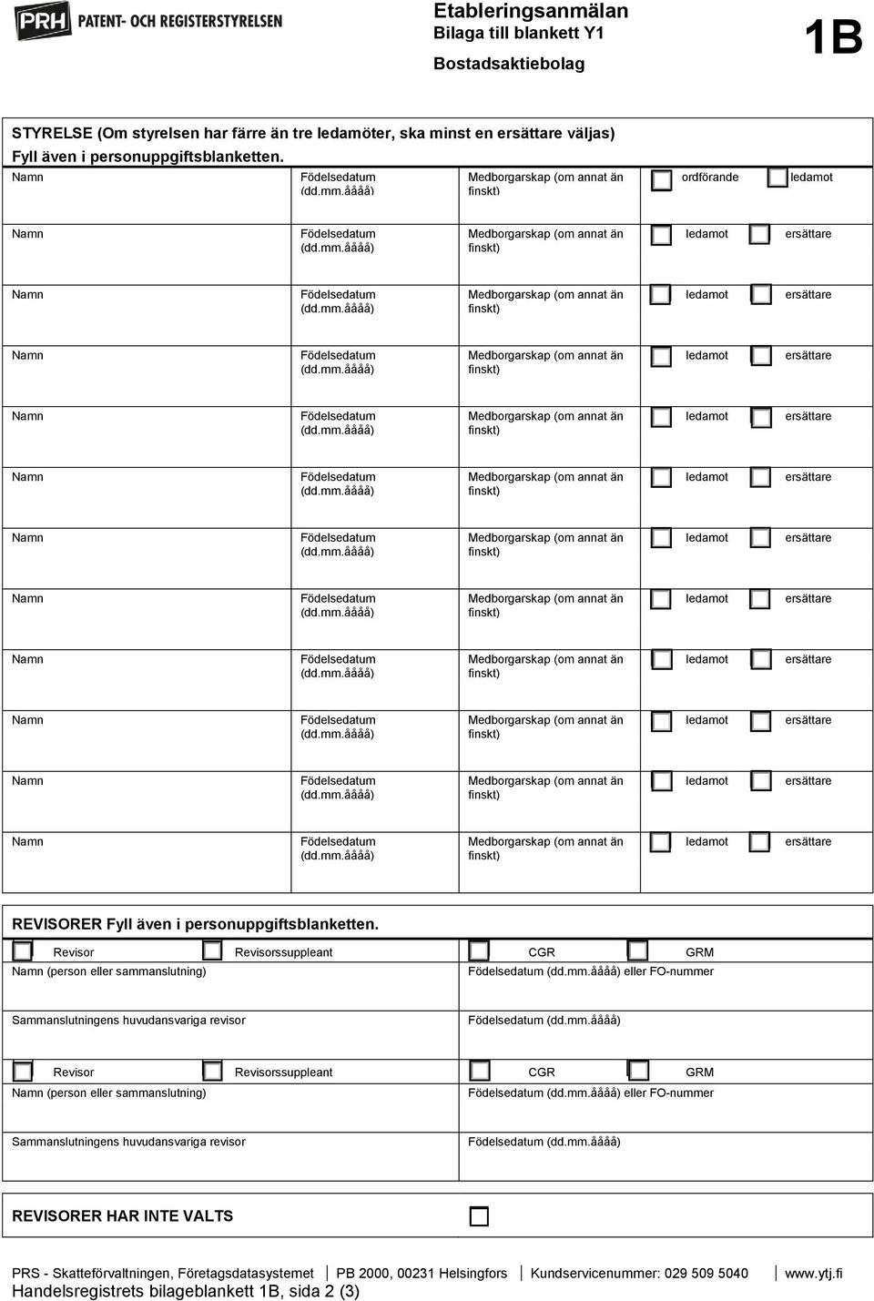 Revisor Revisorssuppleant CGR GRM (person eller sammanslutning) eller FO-nummer Sammanslutningens huvudansvariga revisor Revisor